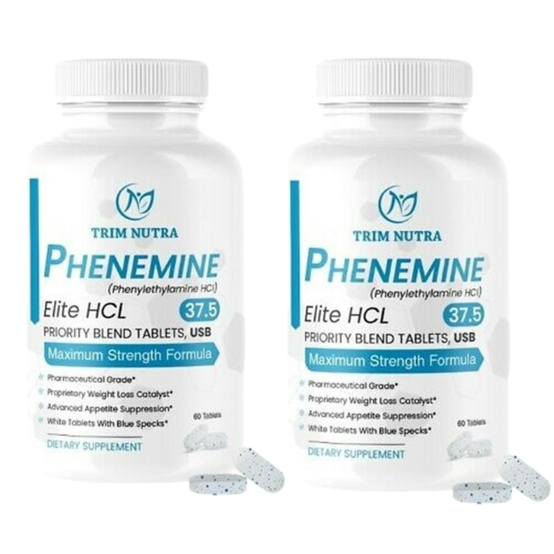 (2 Pack) Phenemine Elite 37.5 White/Blue Speckled Tablets