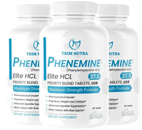 (3 Pack) Phenemine Elite 37.5 White/Blue Speckled Tablets