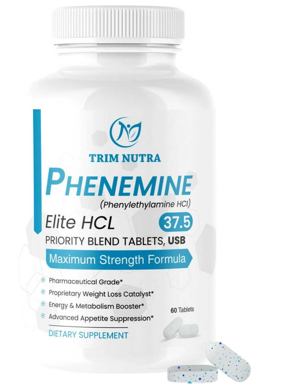 Phenemine Elite 37.5 White/Blue ozemp Speckled Tablets