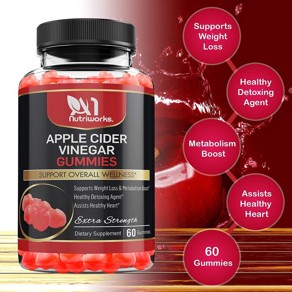 Apple Cider Vinegar Gummies Maximum Strength Energy Boost & Gut Health-Supports Digestion, Detox & Cleansing