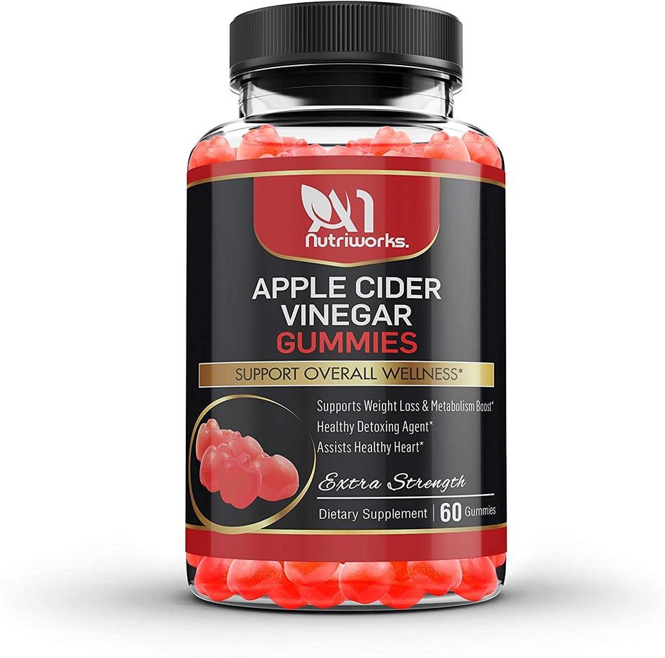 2 Bottles Apple Cider Vinegar Gummies Maximum Strength Energy Boost & Gut Health-Supports Digestion, Detox & Cleansing