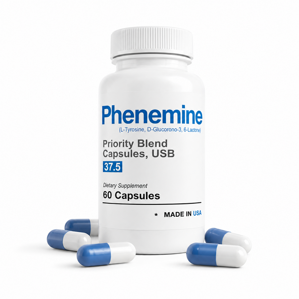 1 Bottle - Phenemine  White/Blue Caps Appetite Suppressant