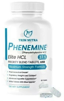 Phenemine Elite 37.5 White/Blue Speckled Tablets